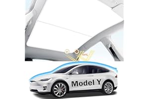 CARPERIF Tesla Model Y Roof Sunshade for Tesla Model Y Accessories 2024-2020 Visor Sunroof Sun Shade UV Reflector 2PCS Reflective Covers Block Harmful UV Rays Glare (Ice Silver, Model Y)