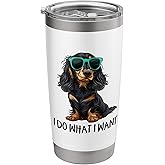 Funny Do What I Want Black Long Haired Dachshund Lover Stainless Steel Insulated Tumbler