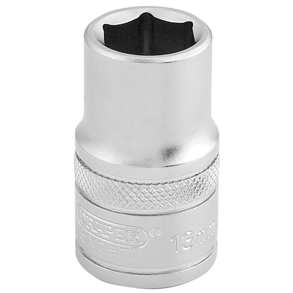 Draper Expert 1/2" 13mm Square Drive Socket | 6 Point Hex Socket | Chrome Vanadium Steel Wrench Accessory | 16602
