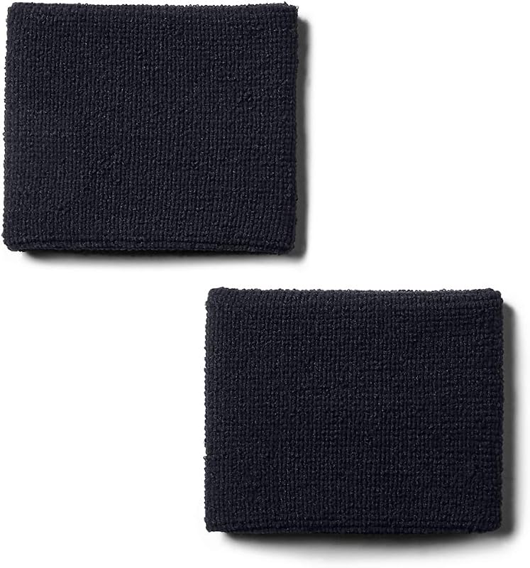UA Performance Wristband pack de 2 muñequeras para hombre, accesorios de entrenamiento, hombre, Negro, Talla única — foto 4 de 6