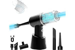 Atopskins 2 in 1 9000Pa 120W Rechargeable Handheld Car Vacuum Cleaner, Mini Portable Vacuum Cleaner and Air Duster with LED Light and Multi-Nozzles for Car, Home, Office, Pet，Insect Stink Spider