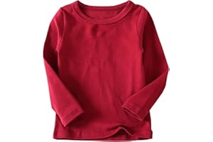 Niyage Toddler Soft Thick Crewneck Tee Tops Girls Comfort Basic Long Sleeve T-Shirt