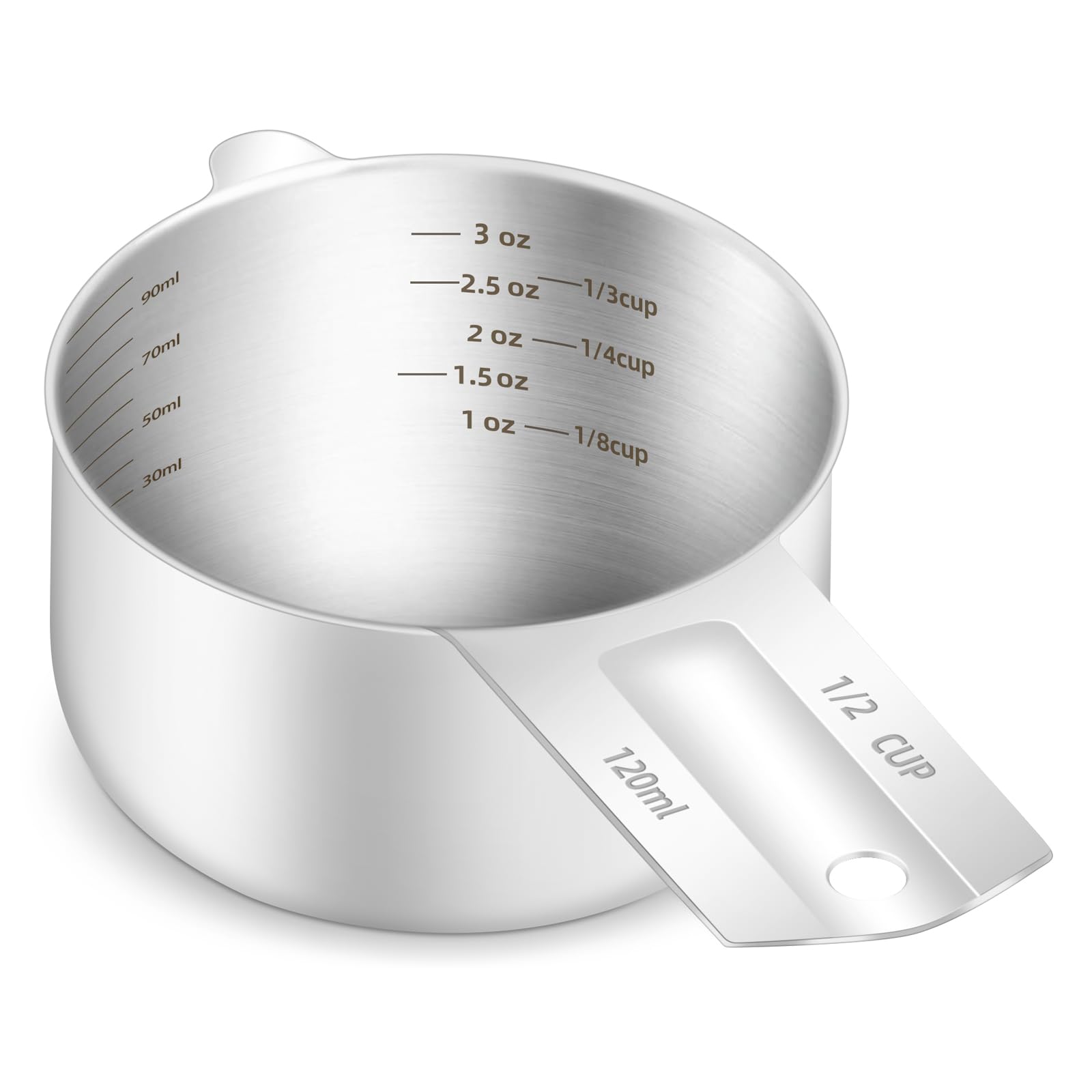 BERYLER 1PCS 1/2Cup (120ml, 4oz) Single Measuring
