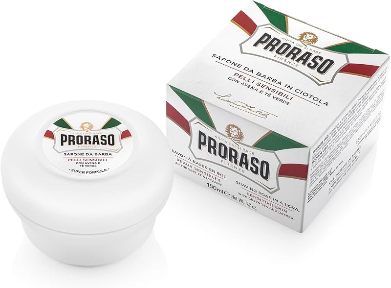 Proraso Shaving Soap in a Bowl Sensitive Skin 150ml Green Tea Oat Italy