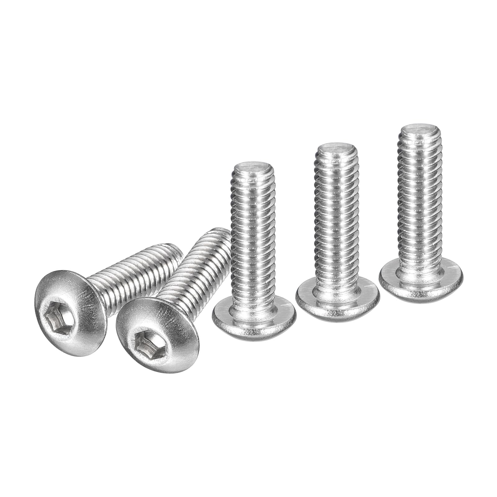 DTGN M4-0.7x14mm Button Head Socket Cap Screws - 50Pack - Good for Machine - 304 Stainless Steel 18/8 - Hex Drive Full Thread Fasteners — image 1