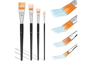 4Pcs Comb Artist Brush, Grainer Paint Brushes, Acrylic Brushes for Painting, Watercolour Brushes for Beginner and Experienced