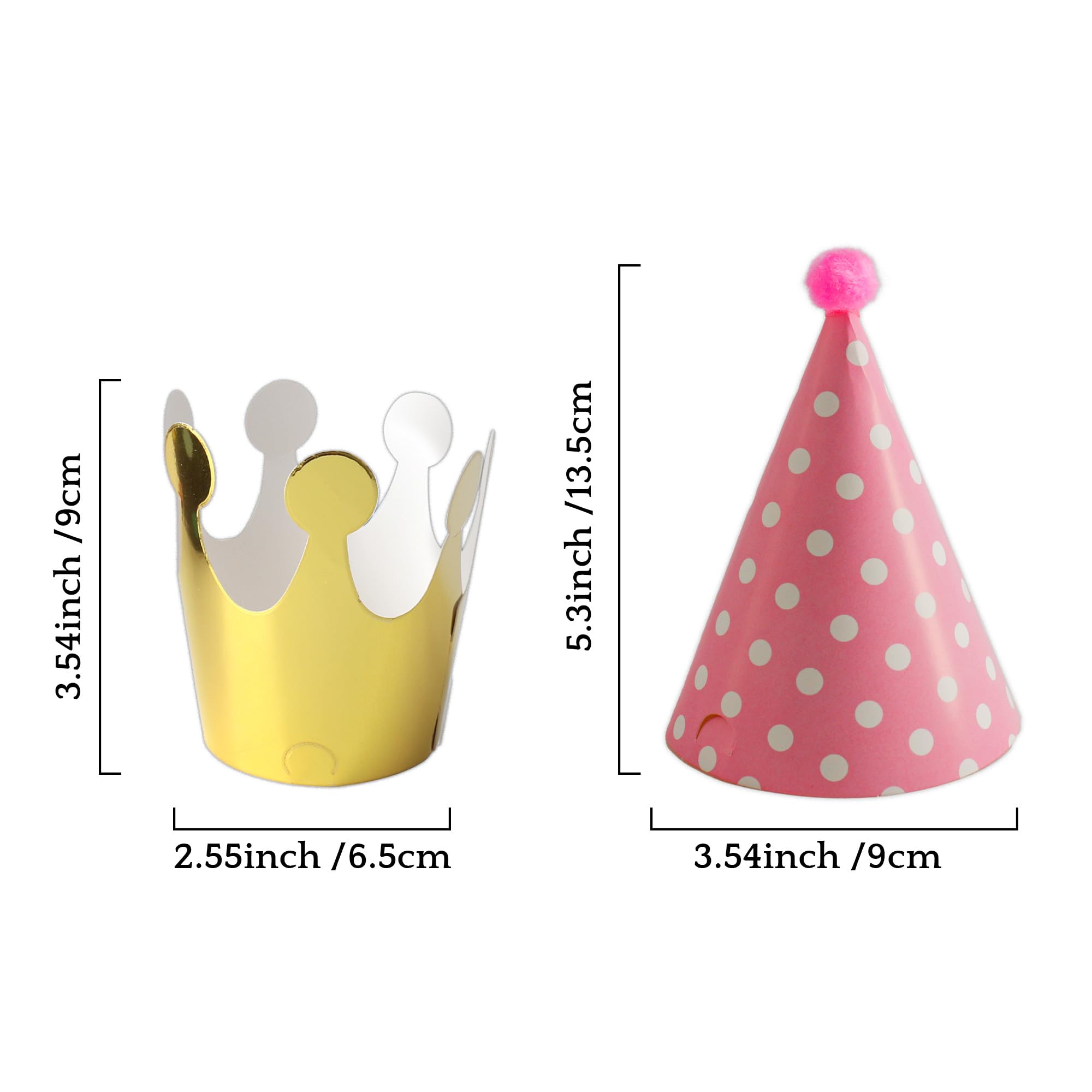Vesil Mini Kids Birthday Party Hats, Assorted, DIY Assembly Required