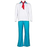 Jorctomry Men's Costume Adult Shirt Pants Set Classic Movie Costume for Halloween Cosplay Outfits