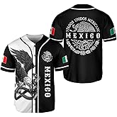 BOZENTIM Mexico Baseball Jersey Shirts, Jersey De Mexico Flag Jersey for Men Women, Mexican Eagle Unisex Shirt Sports Gifts
