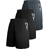 KCVENN Men Athletic Shorts Inseam 7" Basketball Gym Running Shorts with Pockets and Elastic Waistband Quick Dry