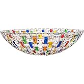 MAGCOLOR Hand Painted Colorful Woven Glass Crystal Salad & Fruit Bowl Decoration,Centerpiece For Home,Office,Wedding Decor, F