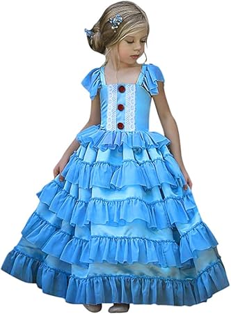 Amazon Layayyii シンデレラドレス キッズコスチューム 雪の女王 ディズニープリンセス コスプレ ドレス 衣装 仮装 子供ドレス ガールズワンピース 子供服 ハロウィン 誕生日 発表会 ケーキスカート ブルー 1 キッズコスチューム おもちゃ