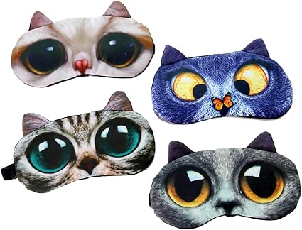 Justdolife 4 Pieces Masque De Sommeil Chat De Dessin Anime Pack De Glace Masque Pour Les Yeux Oeil Qui Dort Couverture Amazon Fr Cuisine Maison