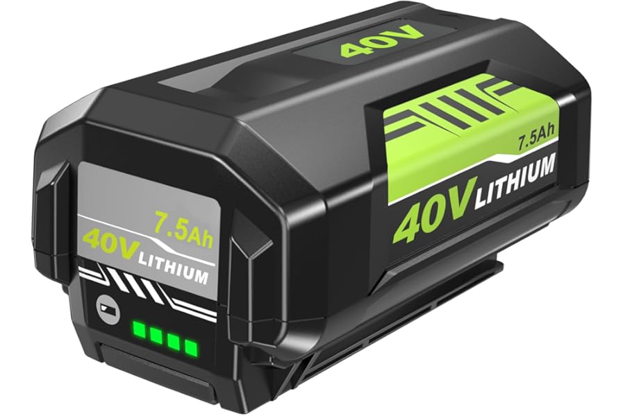 1 Pack 7500mAh High Capacity Replacement for Ryobi 40V Battery 7.5Ah Compatible with Ryobi 40 Volt Lithium Battery OP4026 OP40601 OP4050A OP4040 OP4030 OP4050 Compatible with 40V Cordless Tool(Green)