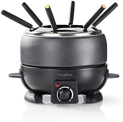 NEDIS FCFO110EBK6 Fondue Set 6 People 2.3L Black Powerful Heating Easy Clean