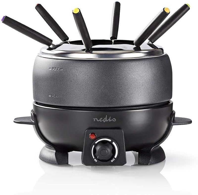 NEDIS FCFO110EBK6 Fondue Set 6 People 2.3L Black Powerful Heating Easy Clean