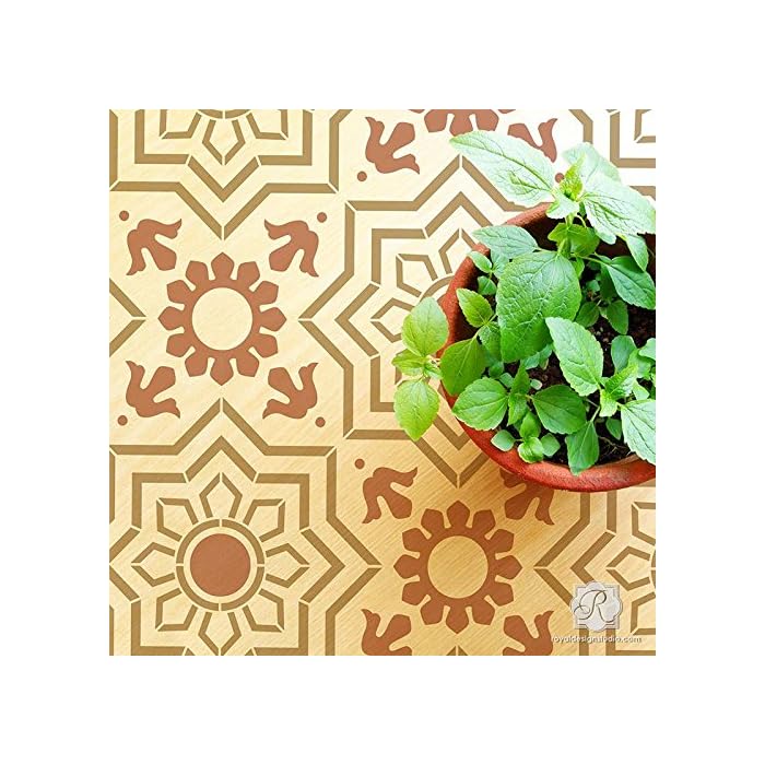 Buy Marbella Spanish Tile Stencil Floor Tile Pattern Stencils Wall