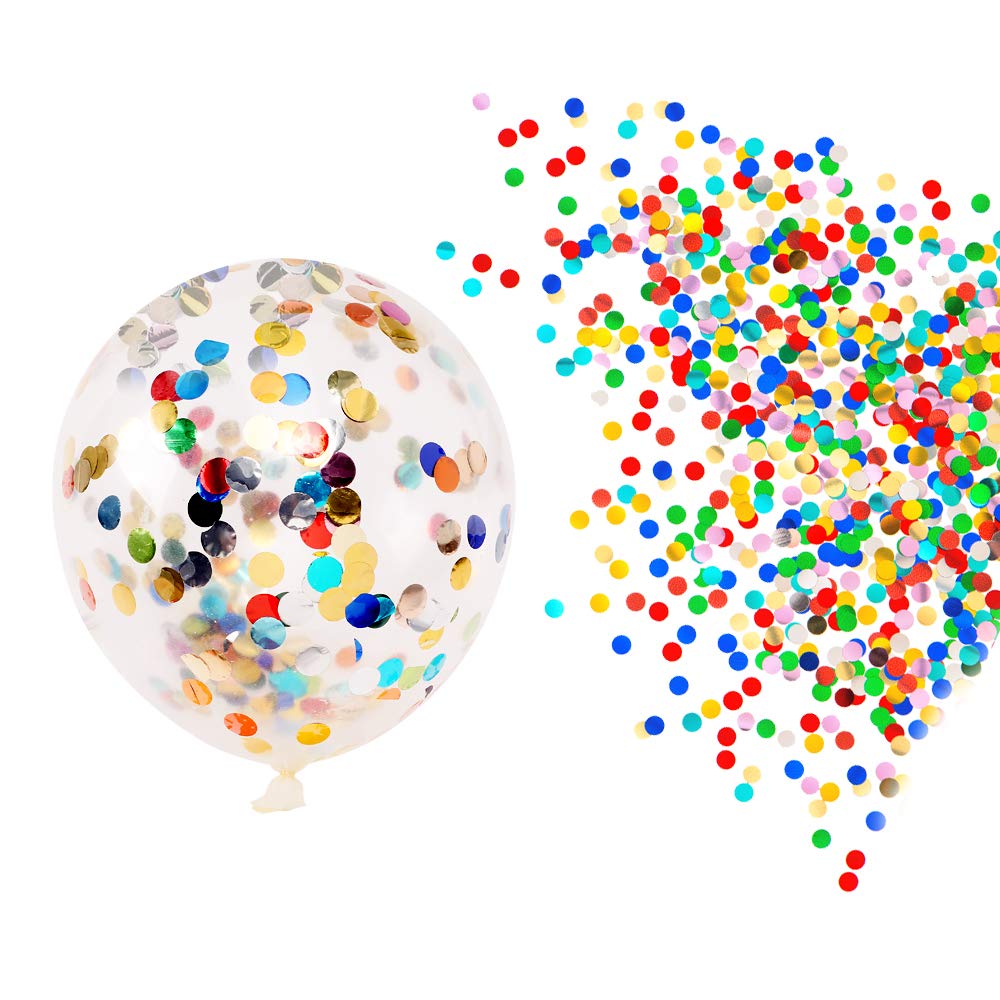 ChristmasEXP 12 Pieces of Confetti Balloons, 12 inch Party Balloons with Confetti dot Ornaments Wedding Decorations