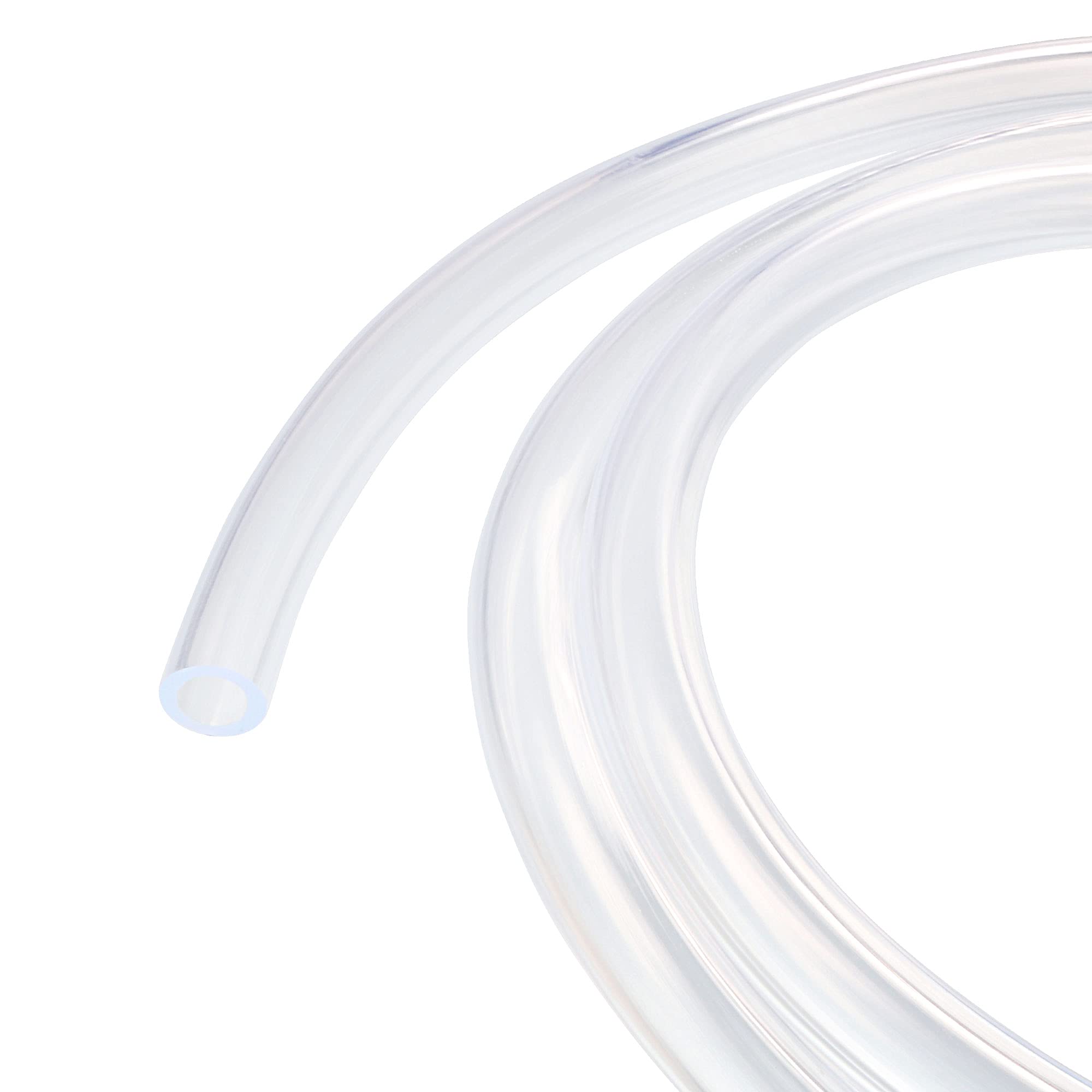 sourcing map PVC Transparent Hose Vinyl Tubing 8mm ID 12mm OD 5m Flexible Lightweight for Water Tube,Air Tube