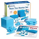 Learning Resources Base Ten Starter Set | Kids Place Value Learning, Math Manipulatives, Classroom Math Tools, Kids Counting Blocks, Counting Cubes