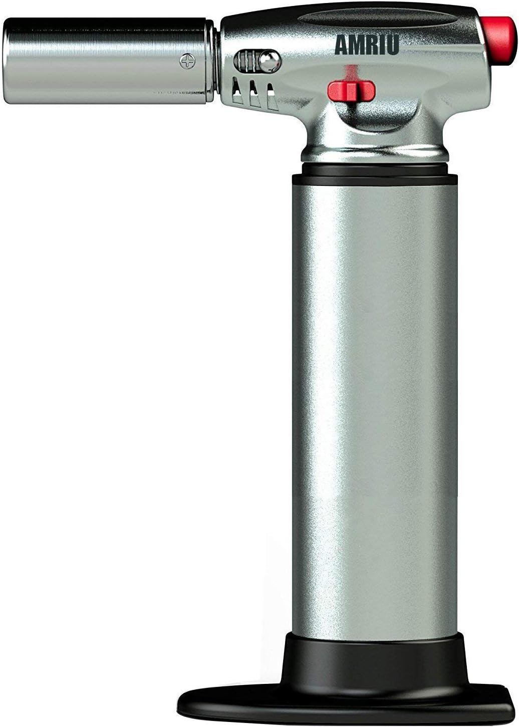 AMRIU GF-877 Micro Butane Torch Lighter, Silver - Kitchen Craft Cook's Blow torch Professional Grade Culinary Blow torch for Cooking & Baking For Camping Welding Flamethrower BBQ Outdoor