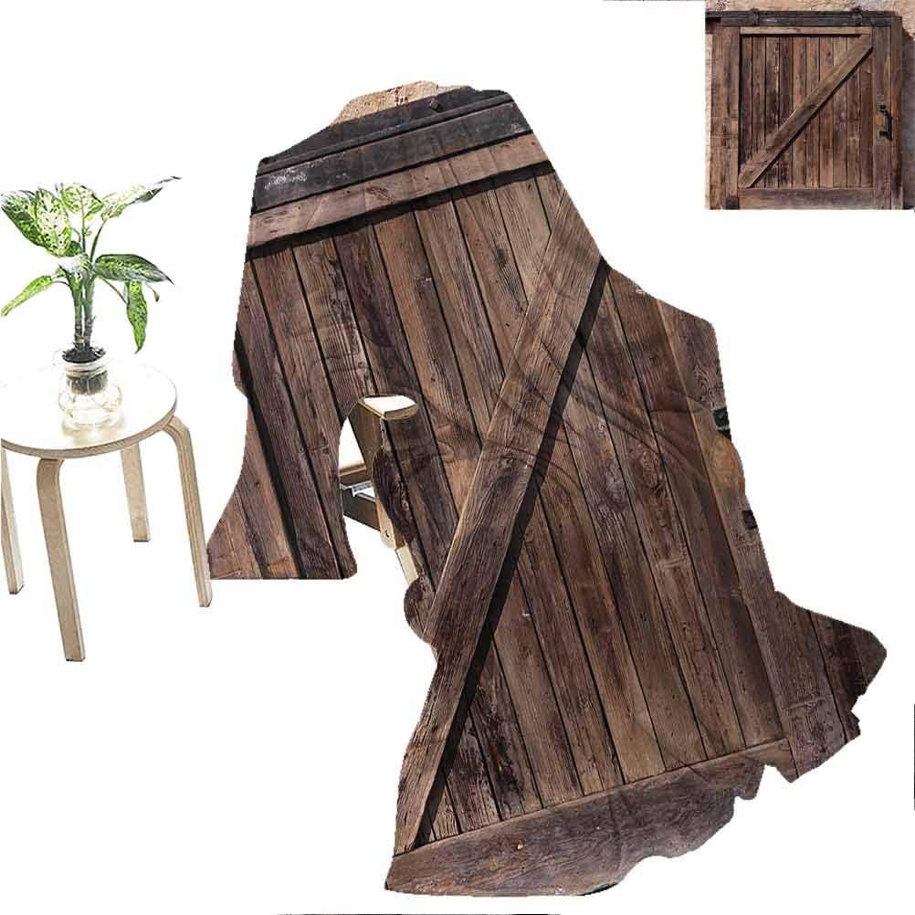 Flyerer Rustic Blanket Aged Sliding Door with Rustic