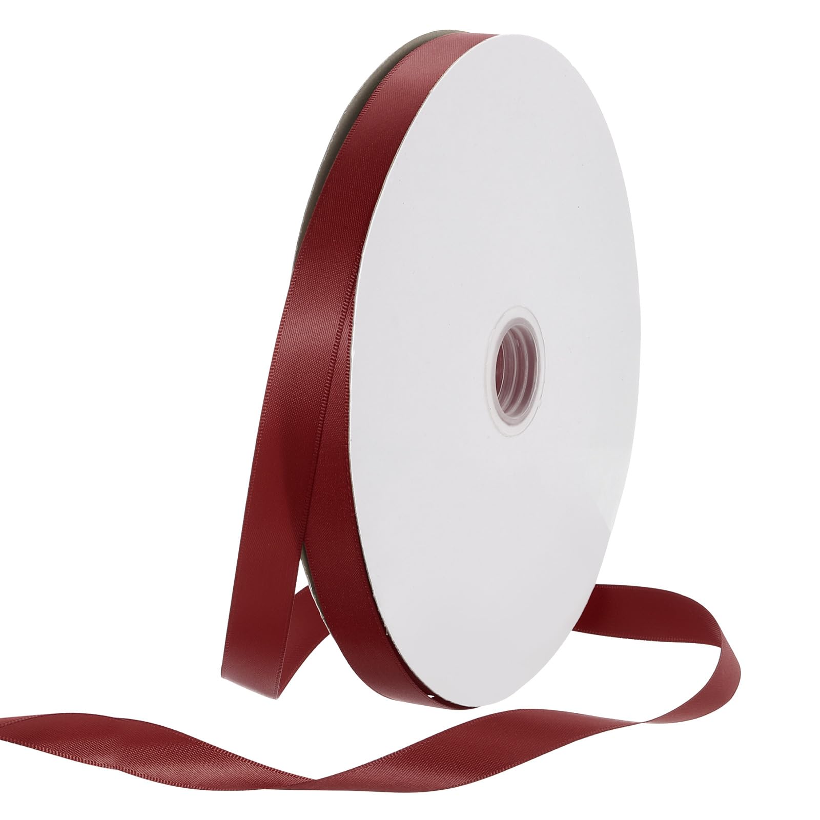 Rebower 15mm Satin Ribbon 91m Thick Double Face Grosgrain Silk Ribbon, [for Gift Wrapping, Hair Bows, Wedding, Cake, Flower] - 100 Yard/300ft/ Burgundy Red