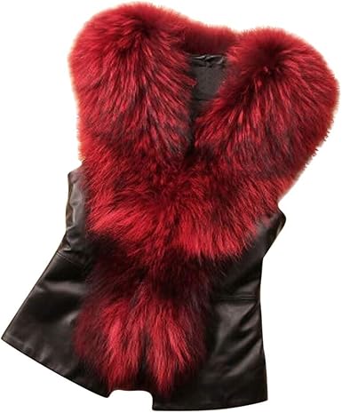 Resplend Veste En Fausse Fourrure Pour Femme Rouge Large Amazon Fr Vetements Et Accessoires
