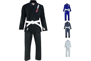 REX Sports Brazilian Jiu Jitsu, for Men and Women BJJ Gi Grappling Kimonos Lightweight White Belt
