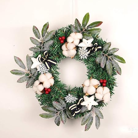 Albero Di Natale A Parete Amazon.Corona Di Natale Ghirlanda Verde Di Natale Di Frutta Rossa Kapok Ghirlanda Per Decorazioni Natalizie Porta D Ingresso Parete Matrimonio Festa Decorazione Di Festival 14 Pollici Amazon It Casa E Cucina