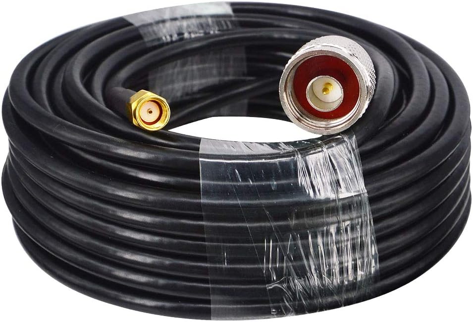 YILIANDUO N Type Cable RP SMA Male to N Male Connector Low Loss RG58 Coax 10M for 3G 4G LTE Antenna LoRa Helium Hotspot HNT Miner WiFi Router