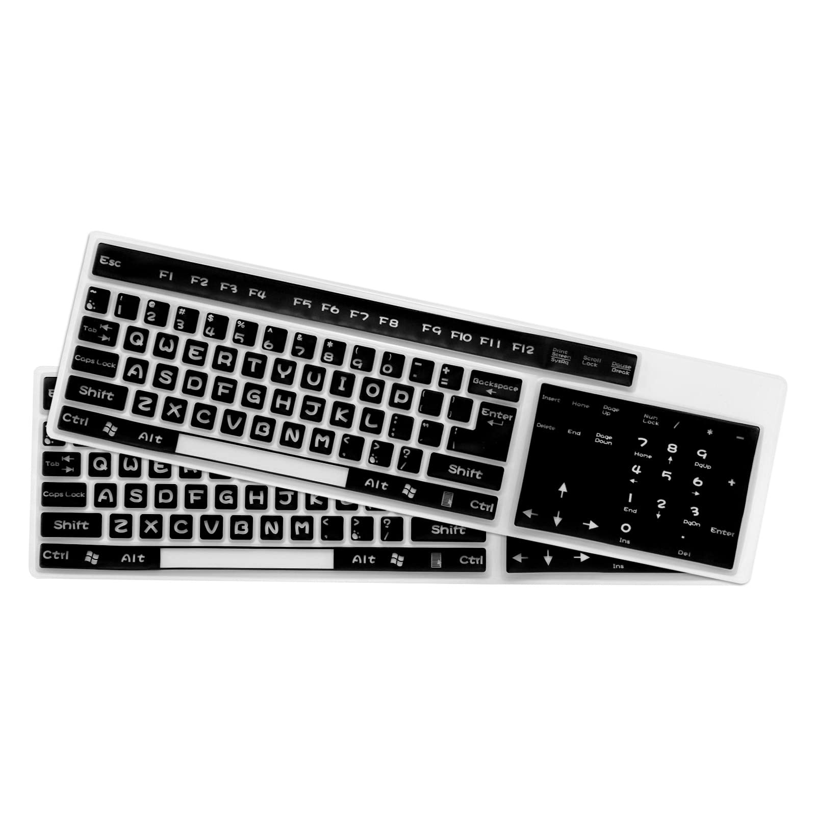 PATIKIL Pc Keyboard Cover Skin Silicone Desktop Keyboard Skin Keyboard Cover for Standard Size PC Computer Desktop Keyboards 17.3"x5.3" Black Keyboard Cover Skin Protector 2Pcs
