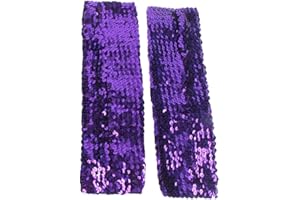 Song Qing Women's Sparkling Glitter Sequins Stretch Dazzle Arm Sleeves Stretch Arm Warmers