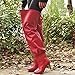 Women’s Thigh High Boots | Ladies Fashion Plus Size Wide Width Faux Leather Over The Knee Boot | Stylish Pointed Toe Stiletto Heel Booties Shoes with Drawstringthumb 3