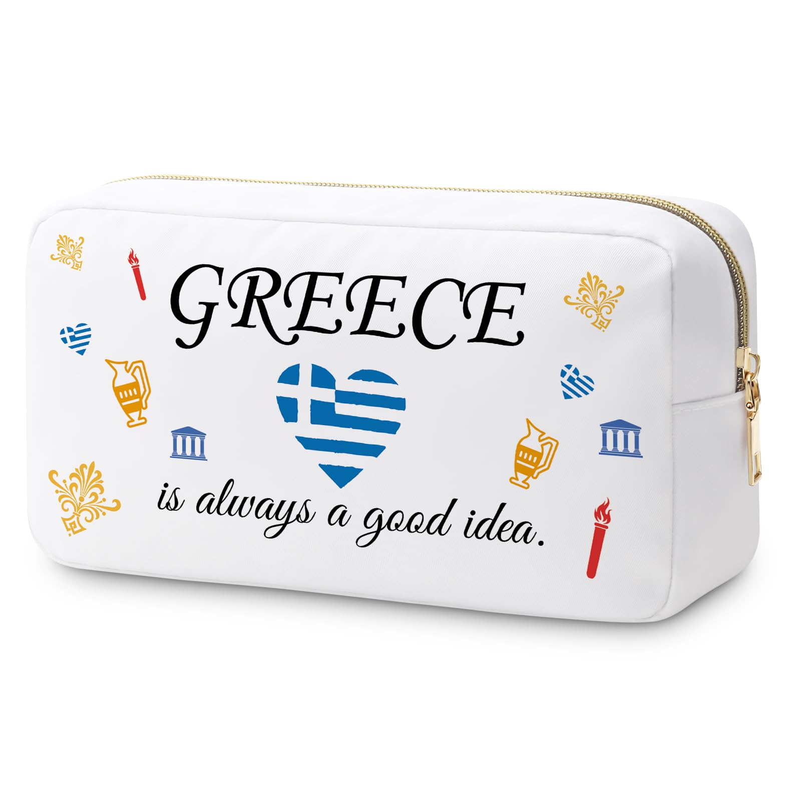 Greece Travel Gifts Greece Souvenirs Makeup Bag Greece Trip Gift Greece Gifts Greek Island Gift Greece Lover Gift Family Trip Gift Friendship Gift Greek Vocation Travel Cosmetic Bag Girls Weekend Gift