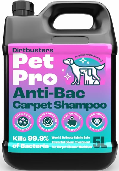 Dirtbusters Pet Pro Antibacterial Carpet Cleaner Solution 5L Wool Safe