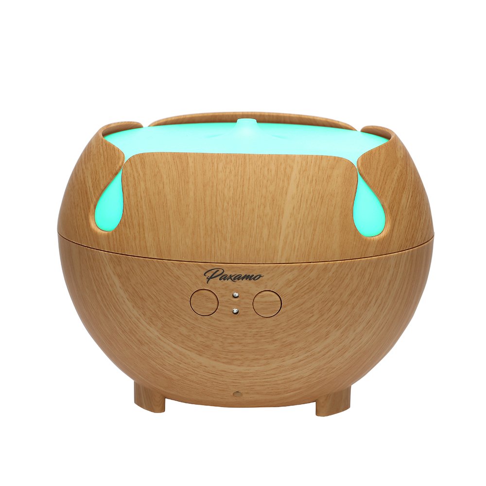 600ml Aromatherapy Diffuser, Paxamo Extra Large Diffuser Wood Grain Humidifier, Premium Therapy Diffuser for Essential Oils, Last Overnight for Home & Office