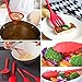 iLOME Silicone Spatula Utensil Set Heat-Resistant Non-Stick Cooking Baking Utensils with Hygienic Solid Coating Spatula Set 10 Pieces(Red)