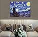 Wieco Art Classic Abstract Giclee Canvas Prints Wall Art for Living Room Home Office Decor Large Starry Night by Van Gogh Famous Artwork Modern Stretched Landscape Pictures