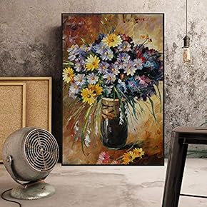 Floating Framed Canvas Wall Art for Living Room, Bedroom Bouquet Canvas Prints for Home Decoration Ready to Hang - 16x24 inches