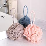 Omenluck 2Pcs Bath Loofahs Body Sponges Mesh Pouf Shower Balls Back Scrubber view 4