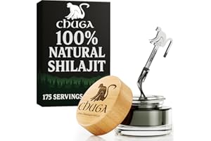 CHUGA SHILAJIT Chuga Pure Himalayan Shilajit for Men & Women | Organic Shilajit Harvested 16,000 Feet | Lab Tested in USA, 74+ Fulvic Acid, Grade A, Immune Booster, Shilajit Resin 35 Grams, 175 Servings (Pack of 1)