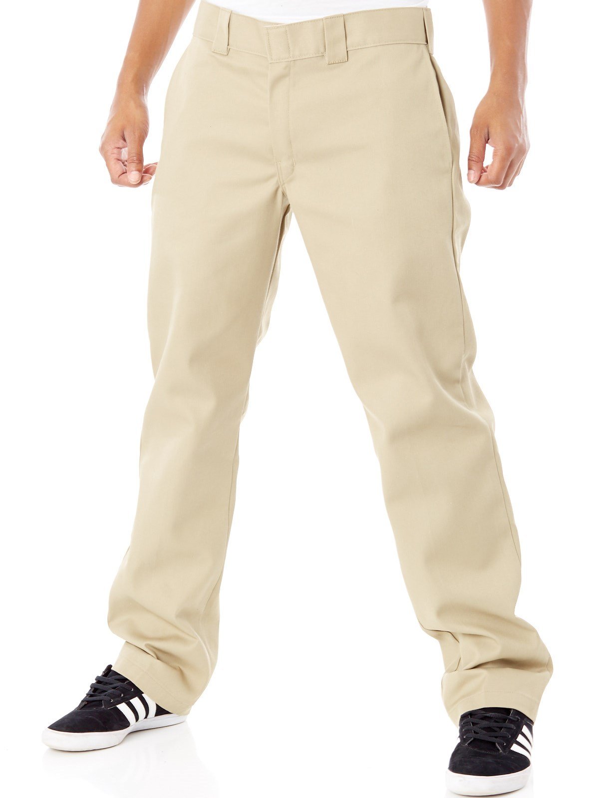 Dickies Men's Straight Work Slim Trousers, Khaki - 34W x 32L