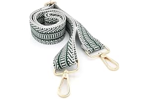 PCBAG Wide Replacement Crossbody Purse Strap Shoulder Straps Adjustable Green Guitar Belts for Handbag