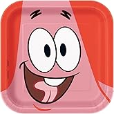 SpongeBob SquarePants Square Paper Dinner Plates - 7" x 7" (8 Pcs) - Multicolor Disposable Tableware for Kids-Themed Parties & Events