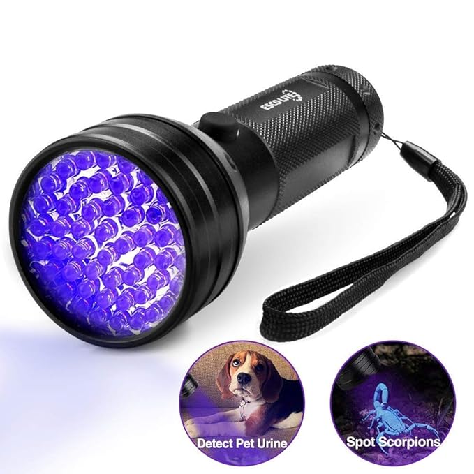 Amazon.com: Escolite - Linterna UV con luz negra (51 ledes ...