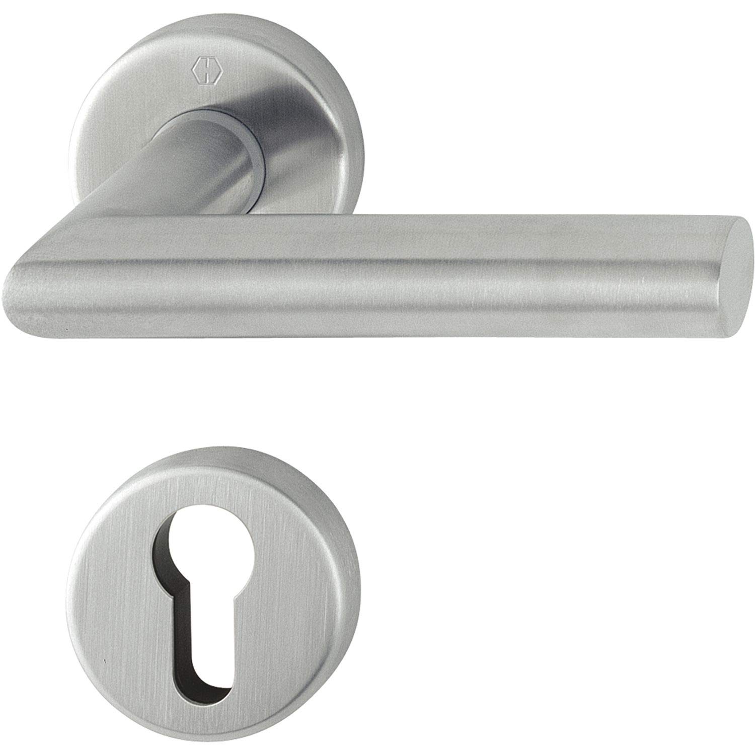 HOPPE 3529444 Amsterdam FH Handle Set Rosette, PZ, 40-45, matt Stainless Steel