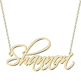 UMAGICBOX Personalized Shannon Name Necklace 18K