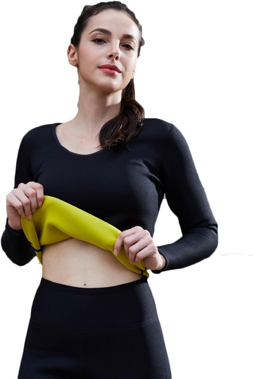 Hot Body Shapers Womens Long Sleeve Neoprene Thermal Sweat Sauna Shirt for Weight Loss