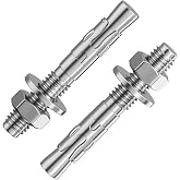 Wensilon 10Pcs 1/4x1-3/4 Inch Standard Fasteners for Heavy-Duty 304 Stainless Steel Wedge Anchors for Cement and Concrete